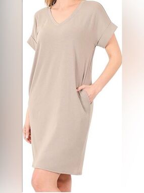 New Zenana Super Soft Knee Length Dress With Pockets Size 3X